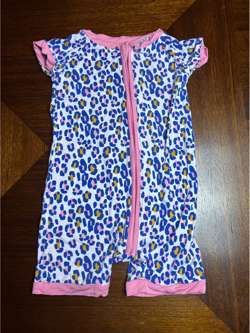 Little Sleepies Wild Leopard Shorty 12-18M Bamboo Zippy Pajamas